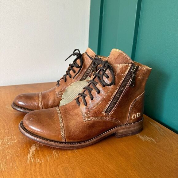 Bed|Stu Women’s Bonnie II Vegetable Tan Leather Lace Up Combat Ankle Boot - Picture 11 of 13